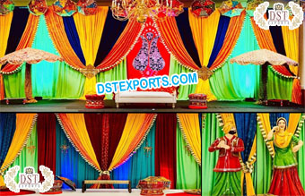 Best Colorful Mehndi Backdrop Curtains & Statues