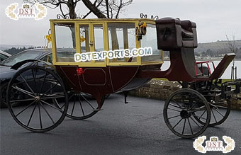 English Style Horse Drawn Glass Coach Carriage