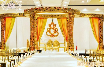 Golden Delizio Maharaja Wedding Mandap Setup