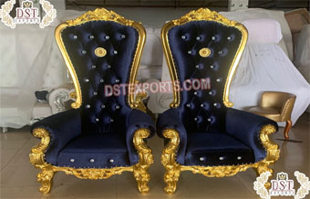 Indian Wedding Royal Blue Bride Groom Chairs