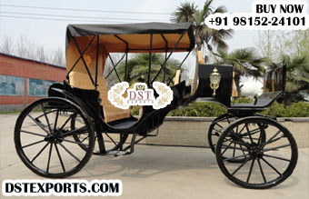 Vintage Style Four Seater Black Victoria Carriage