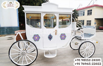 Ancient Design Elegant White Chariot Carriage