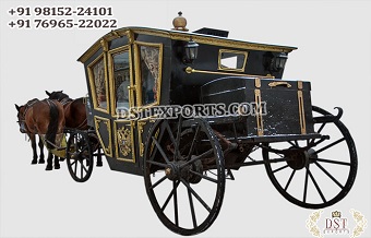 Traditional Horse Driven Covered Berlin Carriage